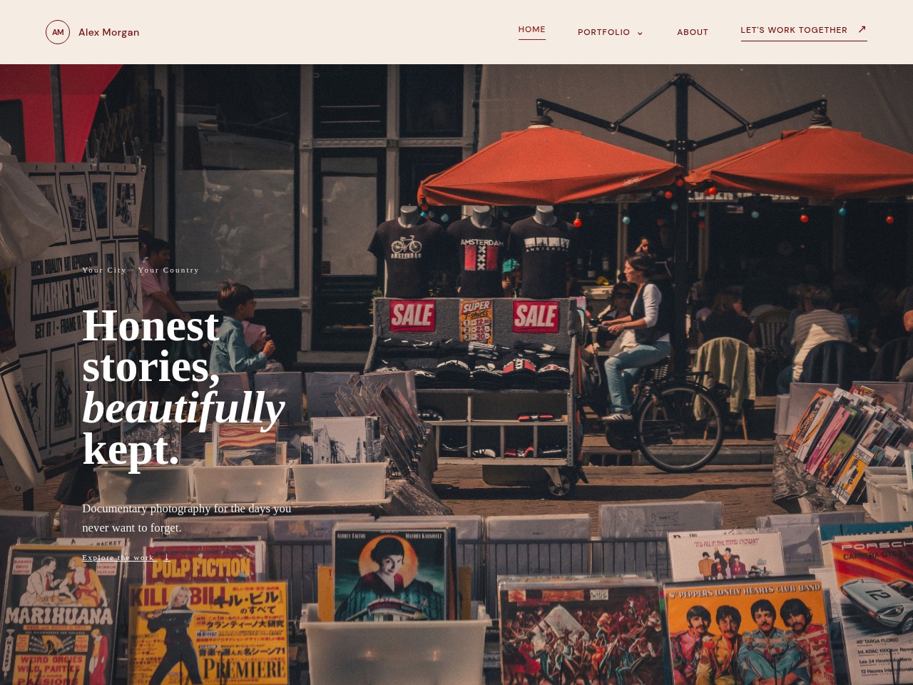 Alex Morgan Photography website